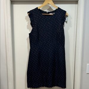 Trina Turk Dark Blue Mini Dress with Metallic Dots